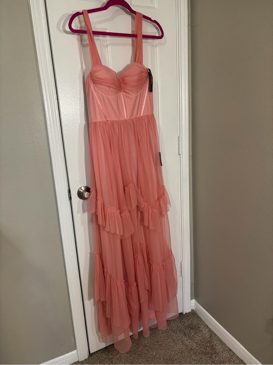Lulus Dresses & Skirts - Lulu's Peach Pink Tiered Tulle Dress